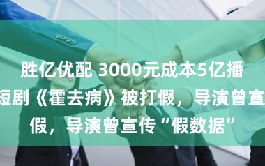 胜亿优配 3000元成本5亿播放？爆款AI短剧《霍去病》被打假，导演曾宣传“假数据”