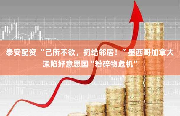 泰安配资 “己所不欲，扔给邻居！”墨西哥加拿大深陷好意思国“粉碎物危机”