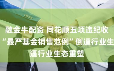 融金牛配资 同花顺五项违纪收罚单,“最严基金销售范例”倒逼行业生态重塑